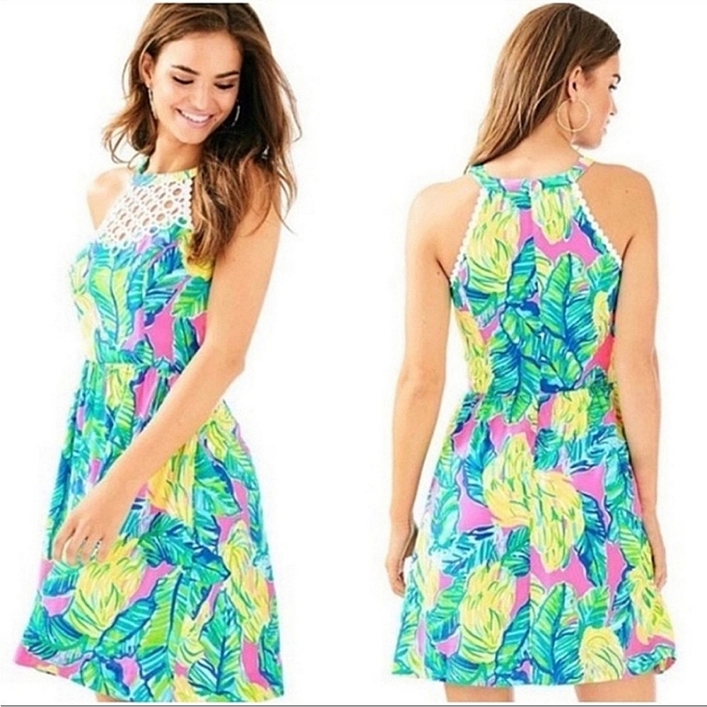 NWT Lilly Pulitzer Kinley Dress Pink Sunset Local Flavor Size 2